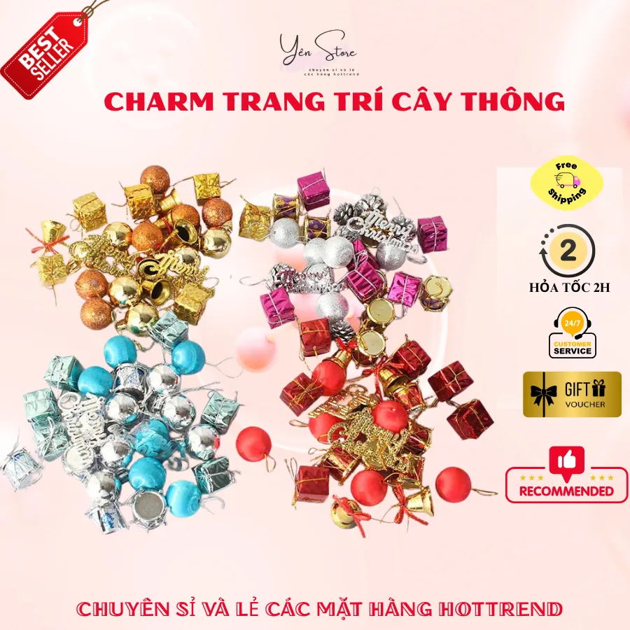 Túi Phụ Kiện Charm Trang Trí Decor Cây Thông Noel DIY YEN Store